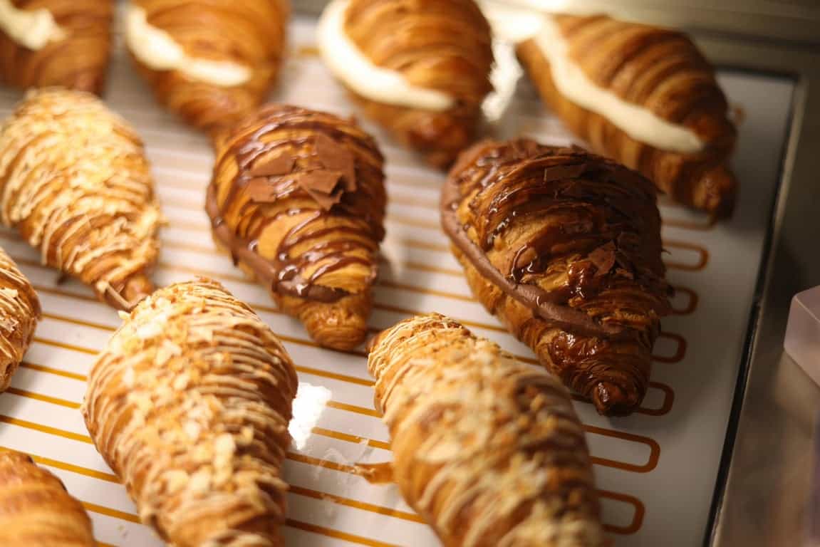 Fresh sandwich and pastries ready for online ordering