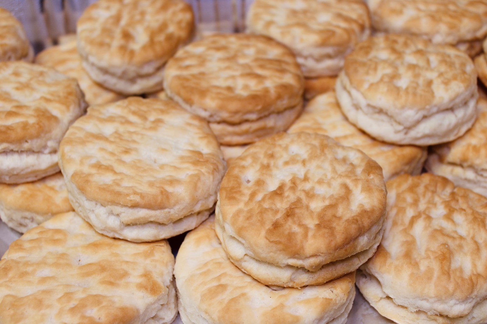 Trays of fresh-baked biscuits for wholesale