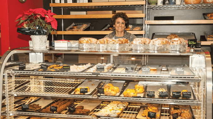 Behind the bakery counter at Illinois Street Food Emporium