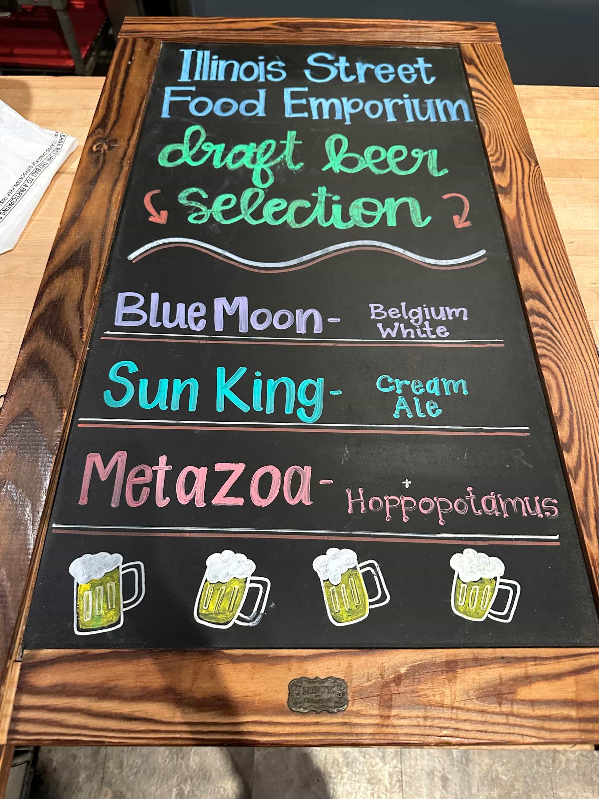 Craft beer and wine chalkboard menu