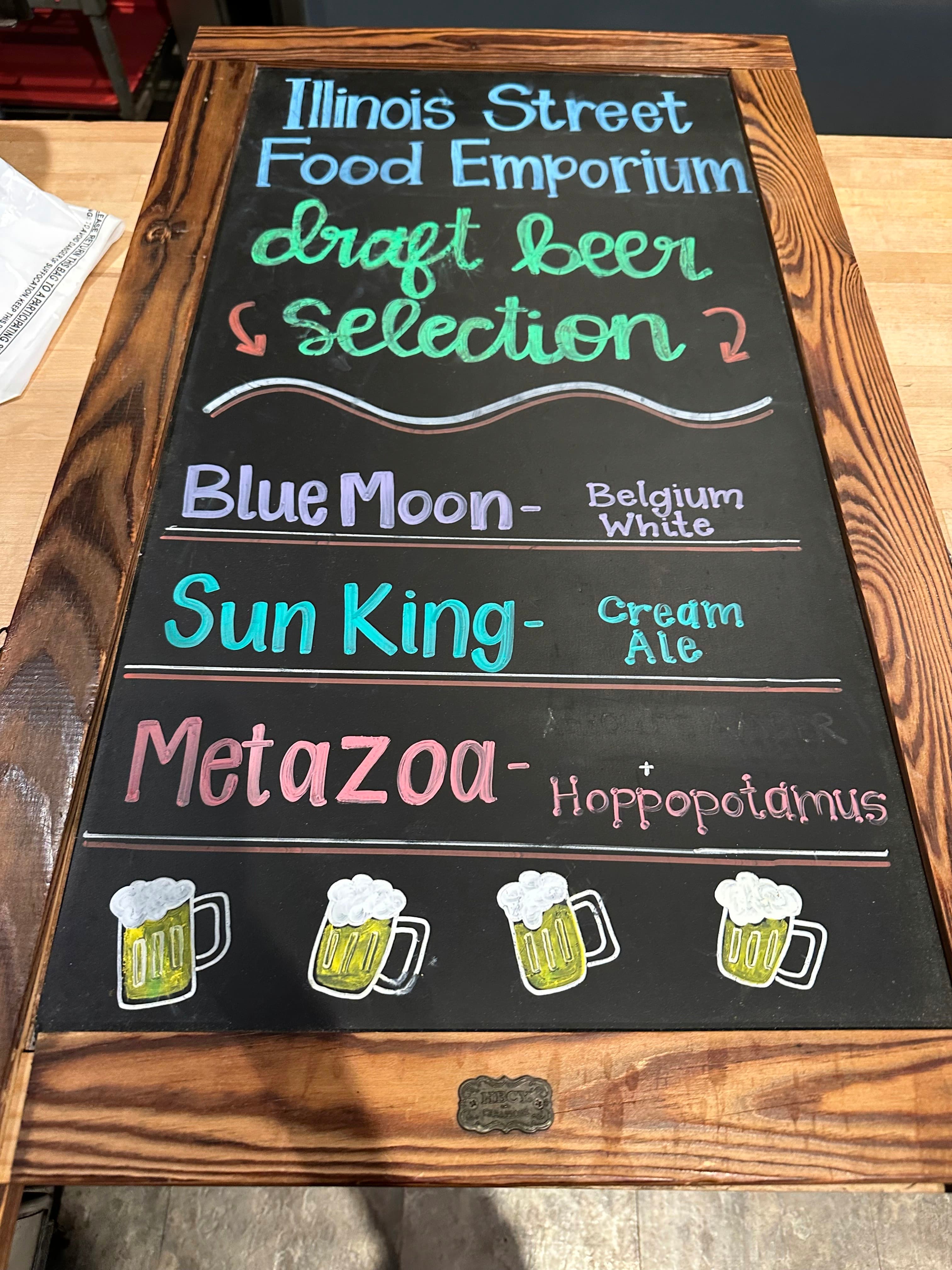Craft beer and wine chalkboard menu